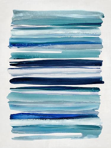 Blue Horizon Stripes II Art Print