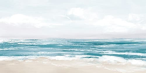 Calm Waves on Sandy Shore Plage reproduction