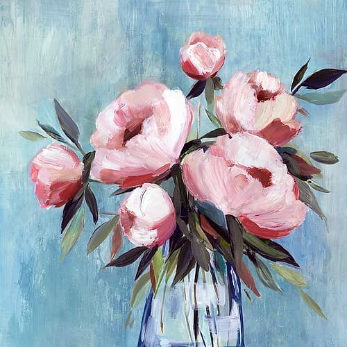 Pink Petals in Glass Vase Art Print