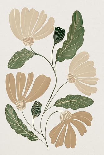 Botanical Harmony in Earth Tones II Aquarelle reproduction