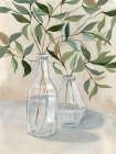 Leaves in Glass Vases Art Print