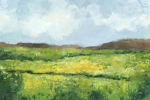 Green Fields Under Vast Sky Art Print