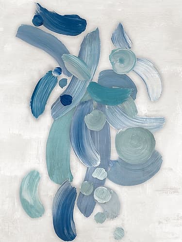 Brushstrokes in Cool Blues Art Print