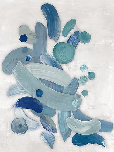 Brushstrokes in Cool Blues II Art Print