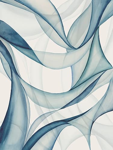 Fluid Waves in Blue Harmony II Art Print