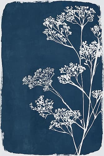White Branches on Deep Blue I Art Print