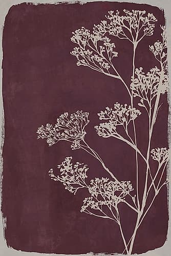 Silhouettes Against Deep Plum I Minimaliste reproduction