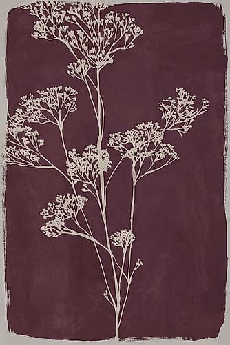 Silhouettes Against Deep Plum II Art Print