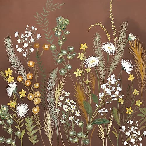Wildflowers on Earthy Canvas Art Print
