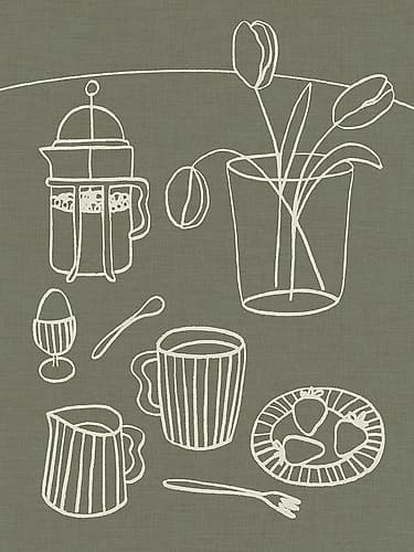 Simple Morning Table Arrangement Café reproduction