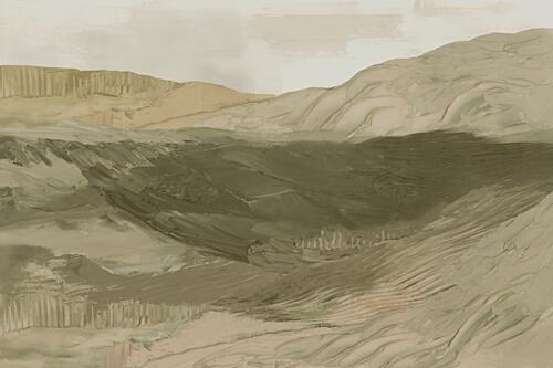 Desert Valley in Earth Tones Art Print