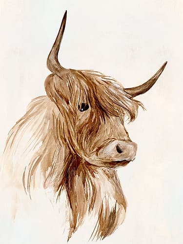 Highland Cows Gentle Gaze Art Print