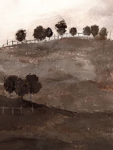 Misty Hills Under Dark Trees I Art Print