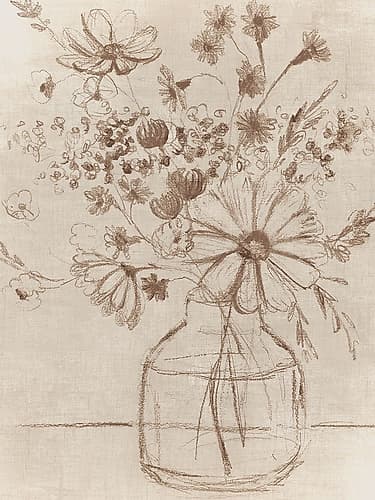 Vase with Delicate Wildflowers Art Print