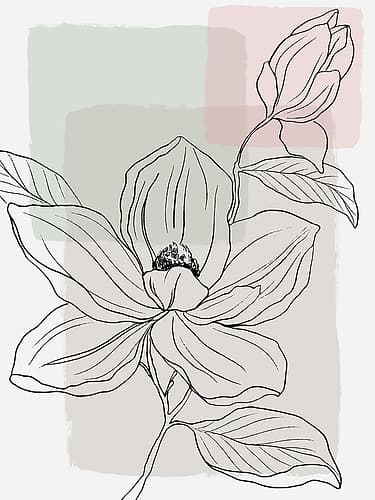 Botanical Simplicity in Pastel Hues I Minimaliste reproduction