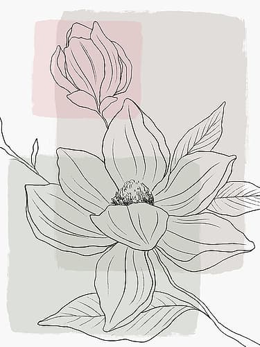 Botanical Simplicity in Pastel Hues II Minimaliste reproduction
