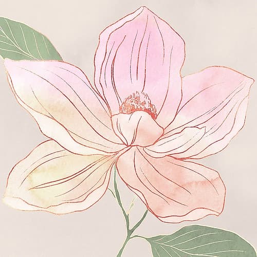 Delicate Blossom in Soft Hues II Aquarelle reproduction