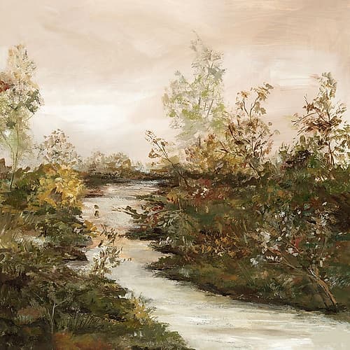 Serene River through Autumn Foliage Art Print