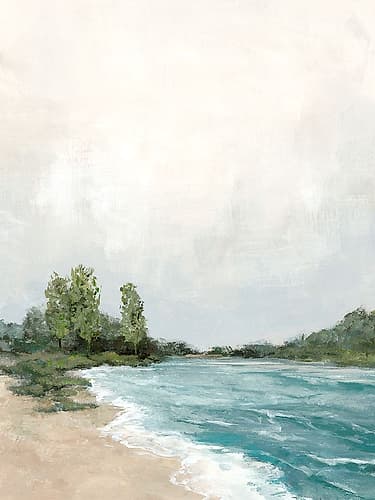 Tranquil Shoreline with Gentle Waves Art déco reproduction