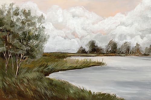 Tranquil Waters Under Clouded Skies Art Print