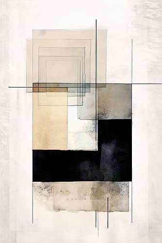 Lines and Squares II Abstract Art Print