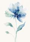 Watercolour Blue Bloom II Art Print