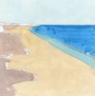 Scrolling by the Beach Art Print
