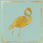 Golden Flamingo II Art Print