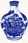 Blue Chinoiserie Willow Motif   Vase II Art Print