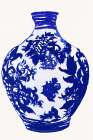 Blue Chinoiserie Willow Motif   Vase III Art Print