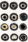 Black White Gold Circles I Art Print