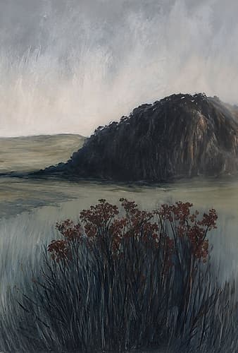 Quiet Landscape with Dark Hill I Art Print