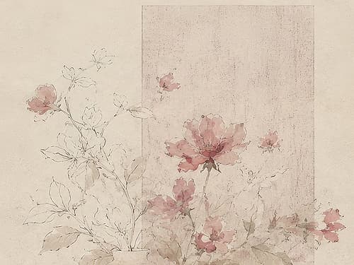 Delicate Blossoms on Soft Canvas I Art Print