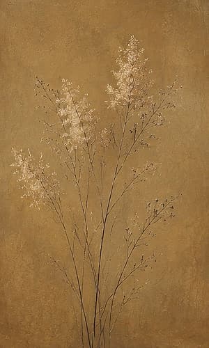 Delicate Branches Against Warm Earth Art Print