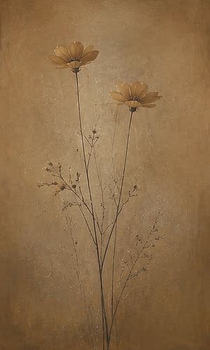 Tall Blooms on Textured Canvas Yellow Doré reproduction