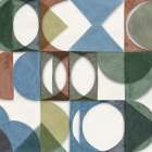 Intersecting Shapes in Soft Earth Tones Abstract Art Print