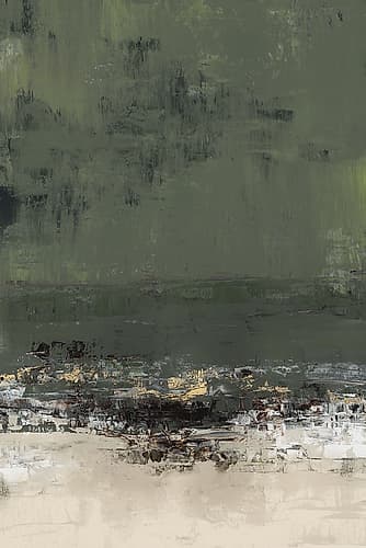 Misty Horizon Over Abstract Landscape Art Print by Hazel J