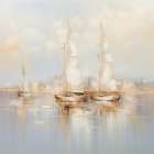 Gold Boats II Art Print