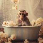 Playful Monkey Bath Art Print