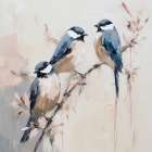 Elegant Bird Silhouettes I Art Print