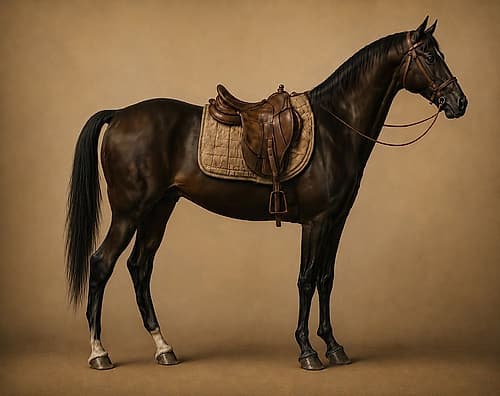 Poised Elegance The Saddled Horse Art Print
