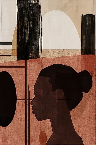Silhouette Against Geometric Backdrop Geometric Print