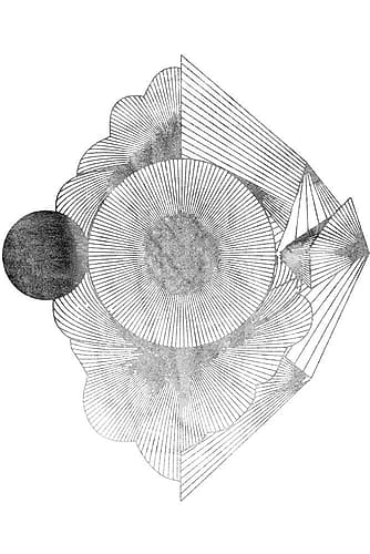 Circular Harmony with Geometric Lines Art Print by Cartissi