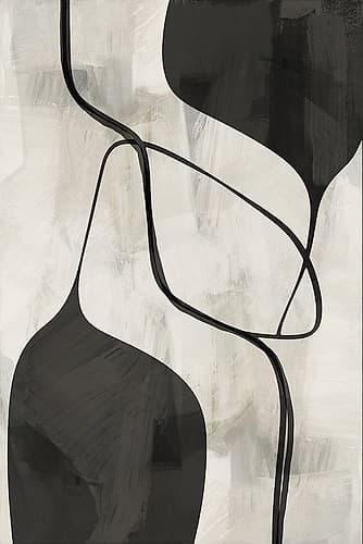 Flowing Lines on Monochrome Canvas Art Print by Cartissi