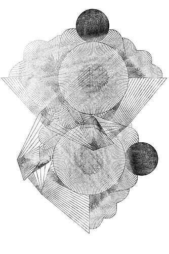 Geometric Harmony in Monochrome Circles Art Print by Cartissi