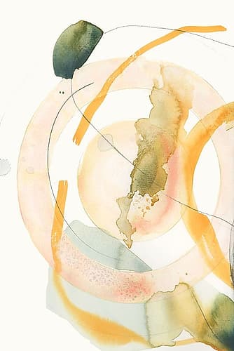 Circular Dance of Earth Tones Aquarelle reproduction