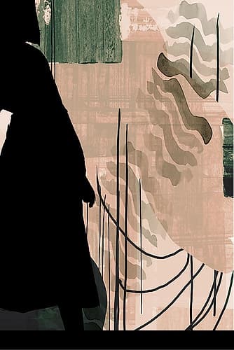 Leafy Elegance in Watercolor Brushstrokes Aquarelle reproduction