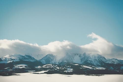Bridger Mountain Cloud Cover Landscape Print