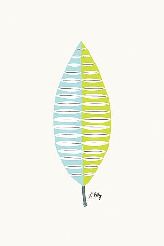 Mid Mod Leaf No. 1 Art Print by Annie Bailey Art