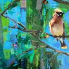 March Waxwings 1 Art Print by Shannon Abbey